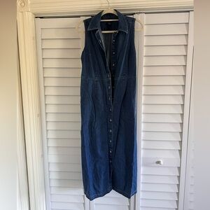 Eddie Bauer Denim Petite 12 Dark Blue Shirt